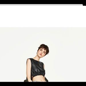 Zara Black Vegan Leather Top